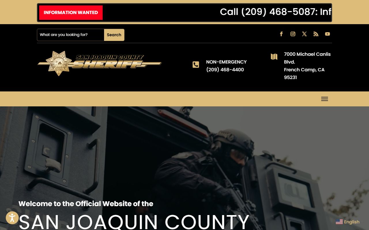 San Joaquin County warrant records: Sheriff's Office official home page