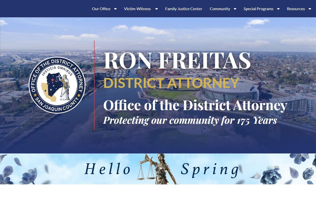 San Joaquin County District Attorney criminal records prosecution page