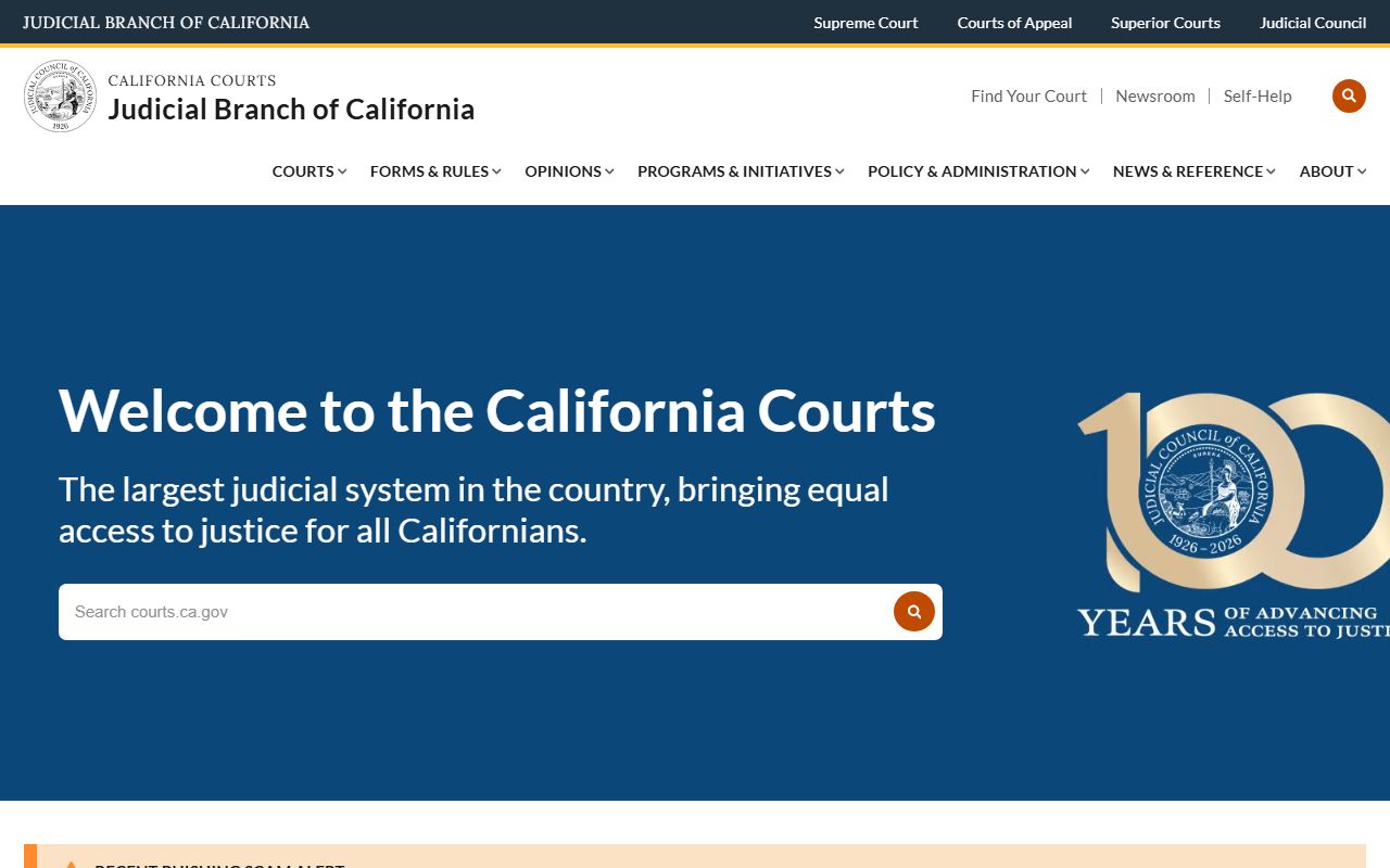California Courts statewide website with rules, forms, and self-help for San Joaquin Superior Court